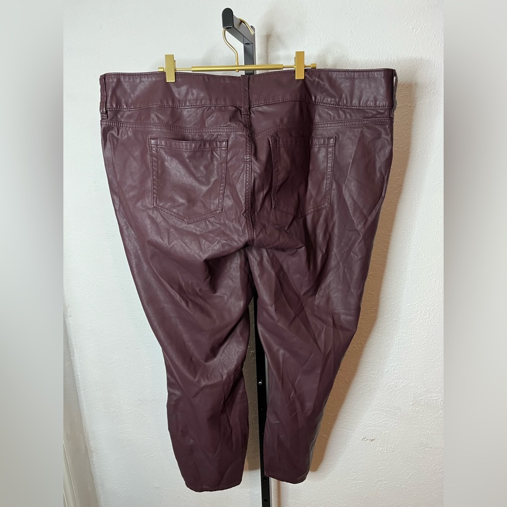 NWT Torrid Premium Faux Leather OxBlood Jeggings Size 26 - Picture 7 of 10